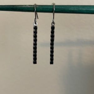 Black crystal drop earrings